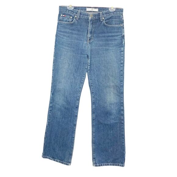 Vintage Tommy Hilfiger Flag Pocket Boyfriend Jeans Size 6 Regular 2000s Y2K - Picture 1 of 9